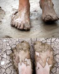 Nancy's feet and Ian's feet