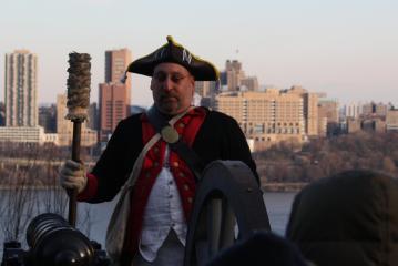Preparing to fire the cannon
