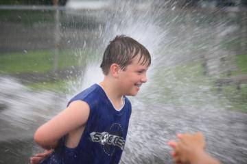 Robert is sprayed
