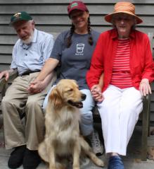 Grandpa, Grandma, Nancy and Yodie (the dog)