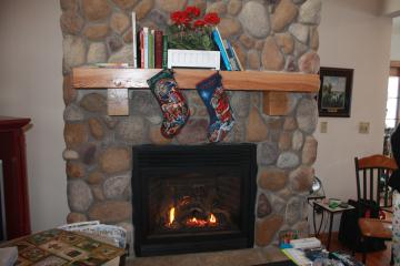 Fireplace and stockings