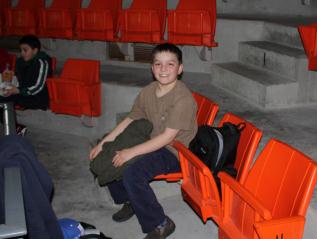 Jonathan waits in the stands