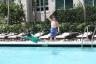 Jonathan falls into the pool