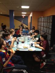 Knights United team has pizza