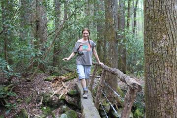 Nancy on the trail